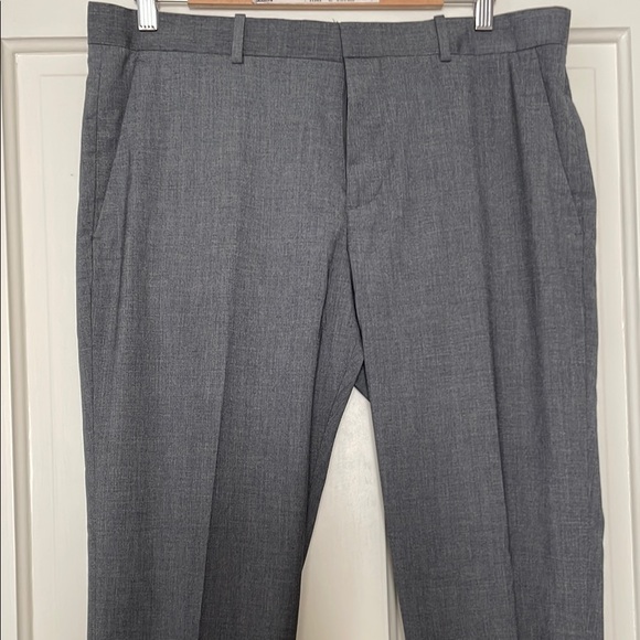 perry ellis dress pants Slim Fit Solid Linen Blend Pant